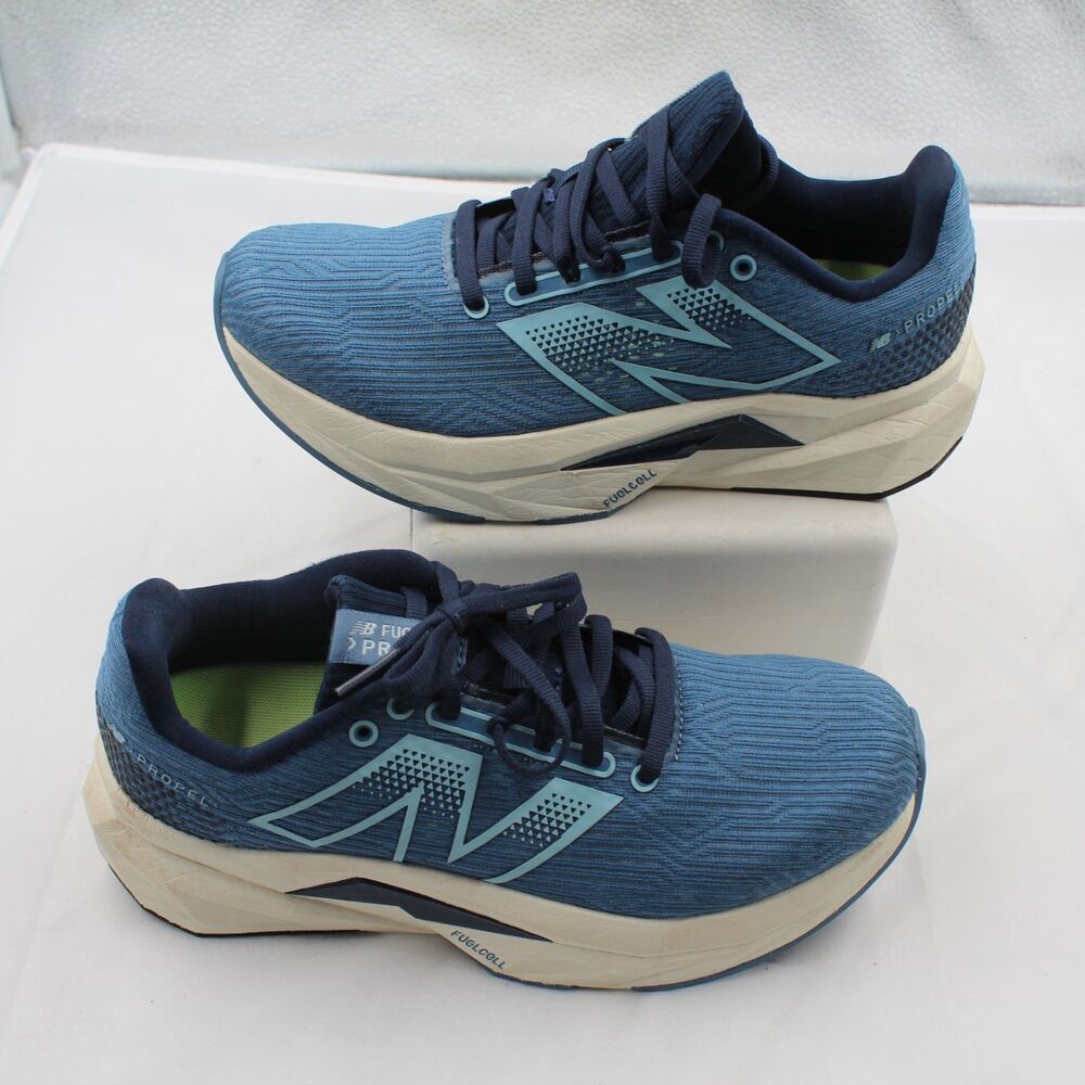 New Balance FuelCell Propel v5 Size 7 Women Running Gym Shoes Heron Blue Navy